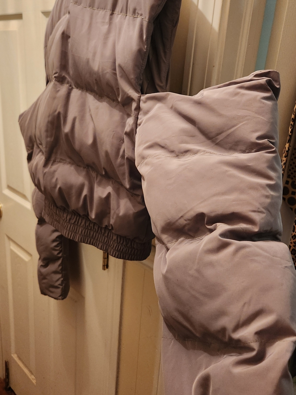 Women's Puffer Jacket in Light Olive Green - Casual Winter Coat